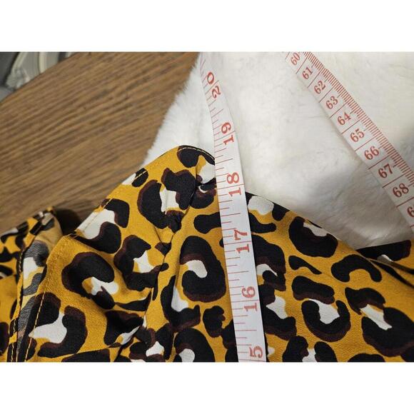 Who What Wear Leopard Print Dress with Ruffle Sleeves - Picture 6 of 8